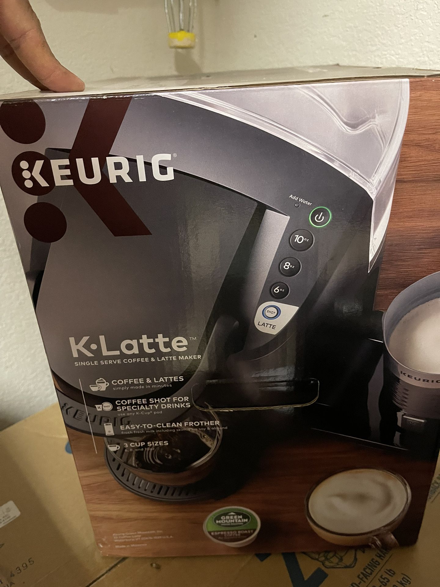 Brand New - Keurig K-Latte Single Serve K-Cup Coffee and Latte Maker, Comes with Milk Frother, Compatible With all Keurig K-Cup Pods, Matte Black