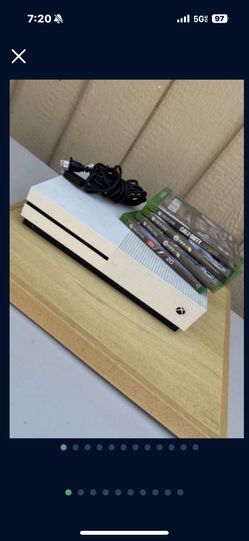 Xbox One S Console Bundle with 4 Games and Cable Model 1681 White No ControlsÂ