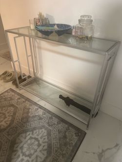 Entryway table modern glass , light weight