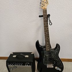 Fender Squire Guitar And Fender Amplifier 