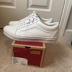 All Leather White Vans