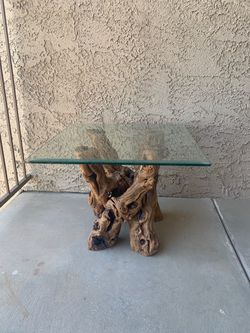 Natural wood side table