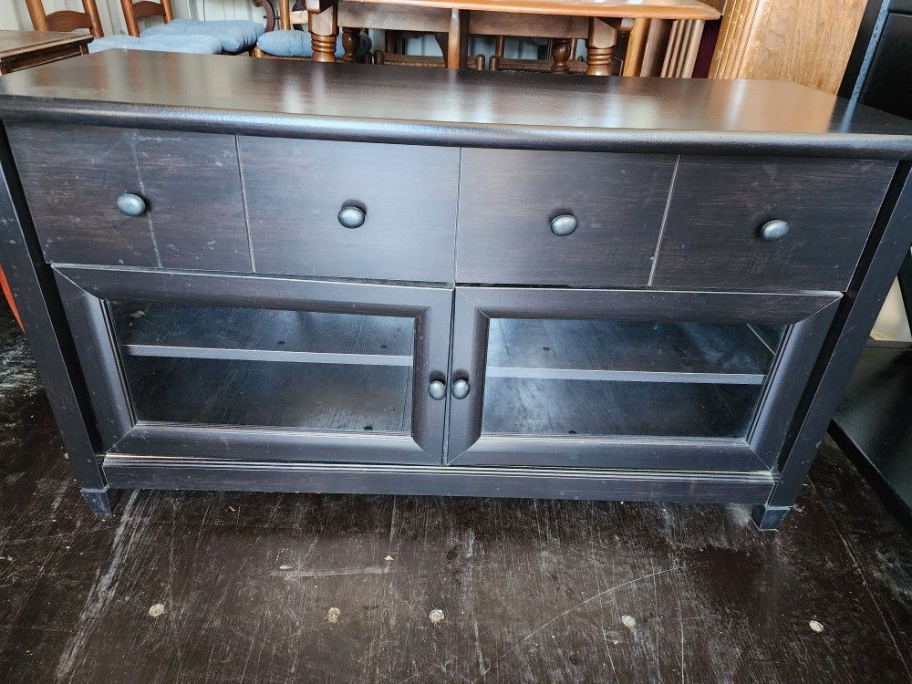 Black TV Console Cabinet