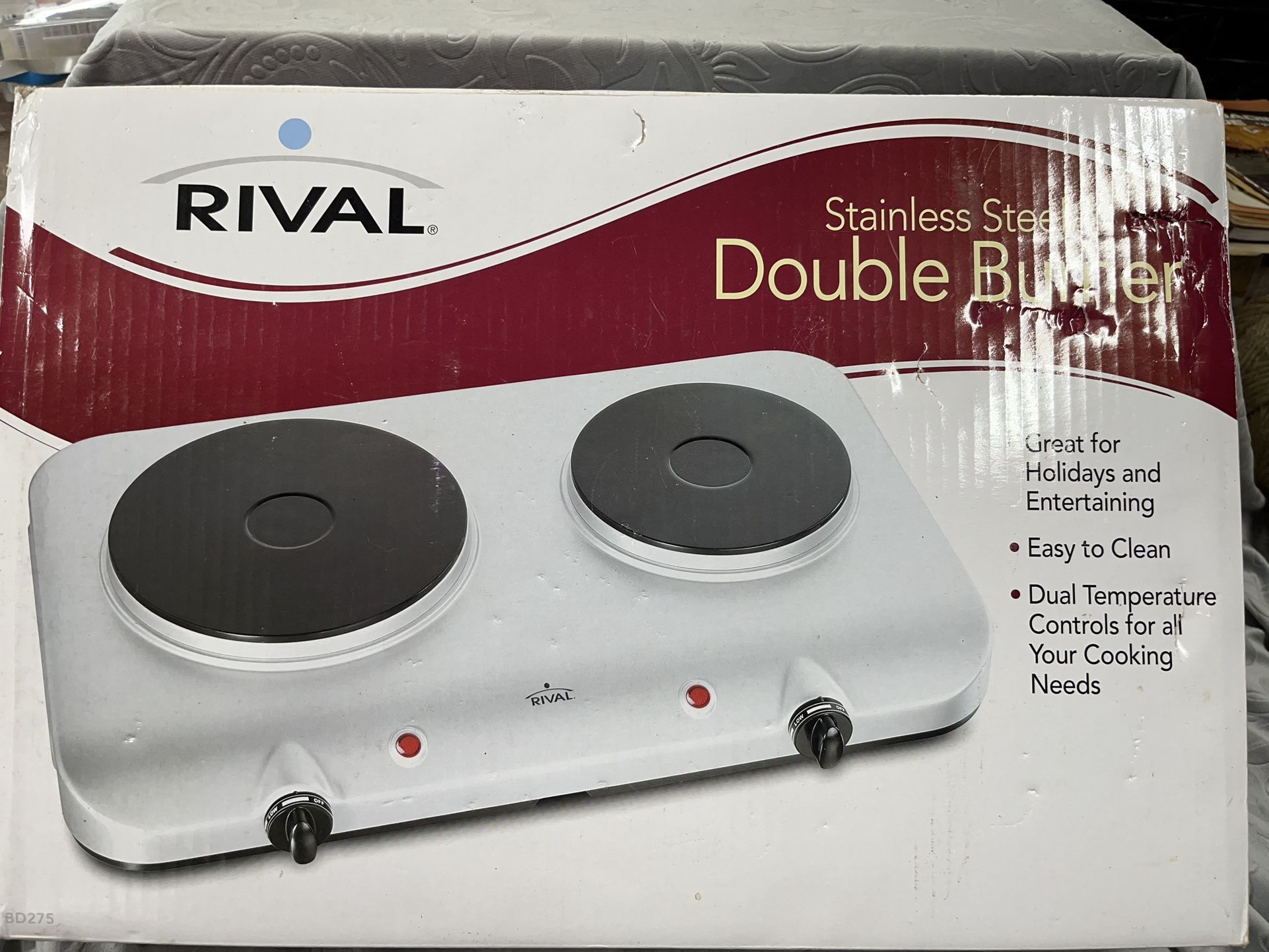 Double Burner Stainless Steel Cook Top By Rival