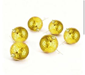 New set of 6 gold disco balls