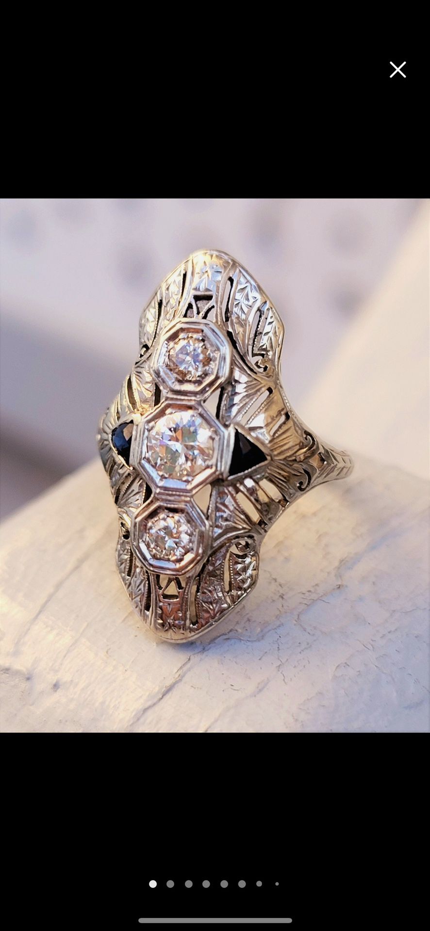 18k Art Deco Diamond Ring