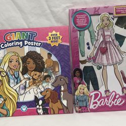 Barbie Bundle coloring poster you can be a Vet/Fashion Designer activity set. 3+