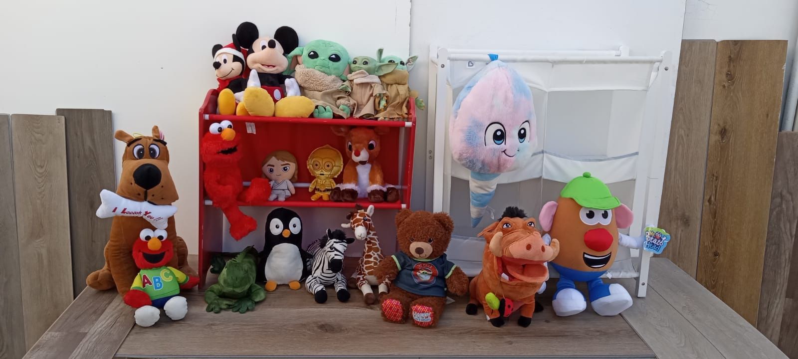 Stuffed Disney Characters, Mickey Mouse, Toy Story, Star Wars, And Others