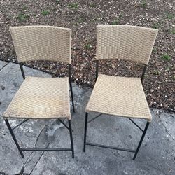 2 Woven Counter Stool Chairs