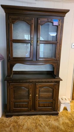 Vintage wood hutch sideboard