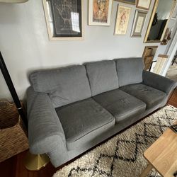Grey couch With Ottoman 