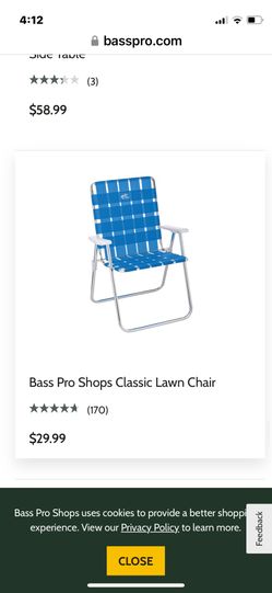 NEW Classic Webbed Lawn Chairs (4 new) Large