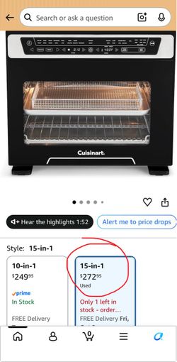Cuisinart 15-in-1 Air Fryer Toaster Oven – Extra Large – Like New