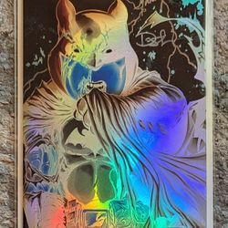 Do You Pooh Battle Damage Batpooh Chrome Hollow Foil 2X Signed
