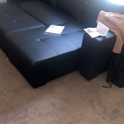 Brand New Black Leather Sectional