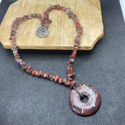 sterling silver 925 red Jasper stone necklace