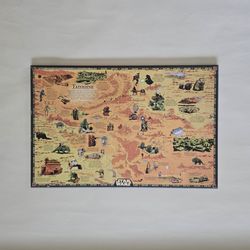 Star Wars Tatooine Wooden Map Wall Art