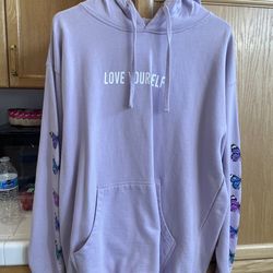 Purple and blue hoodies