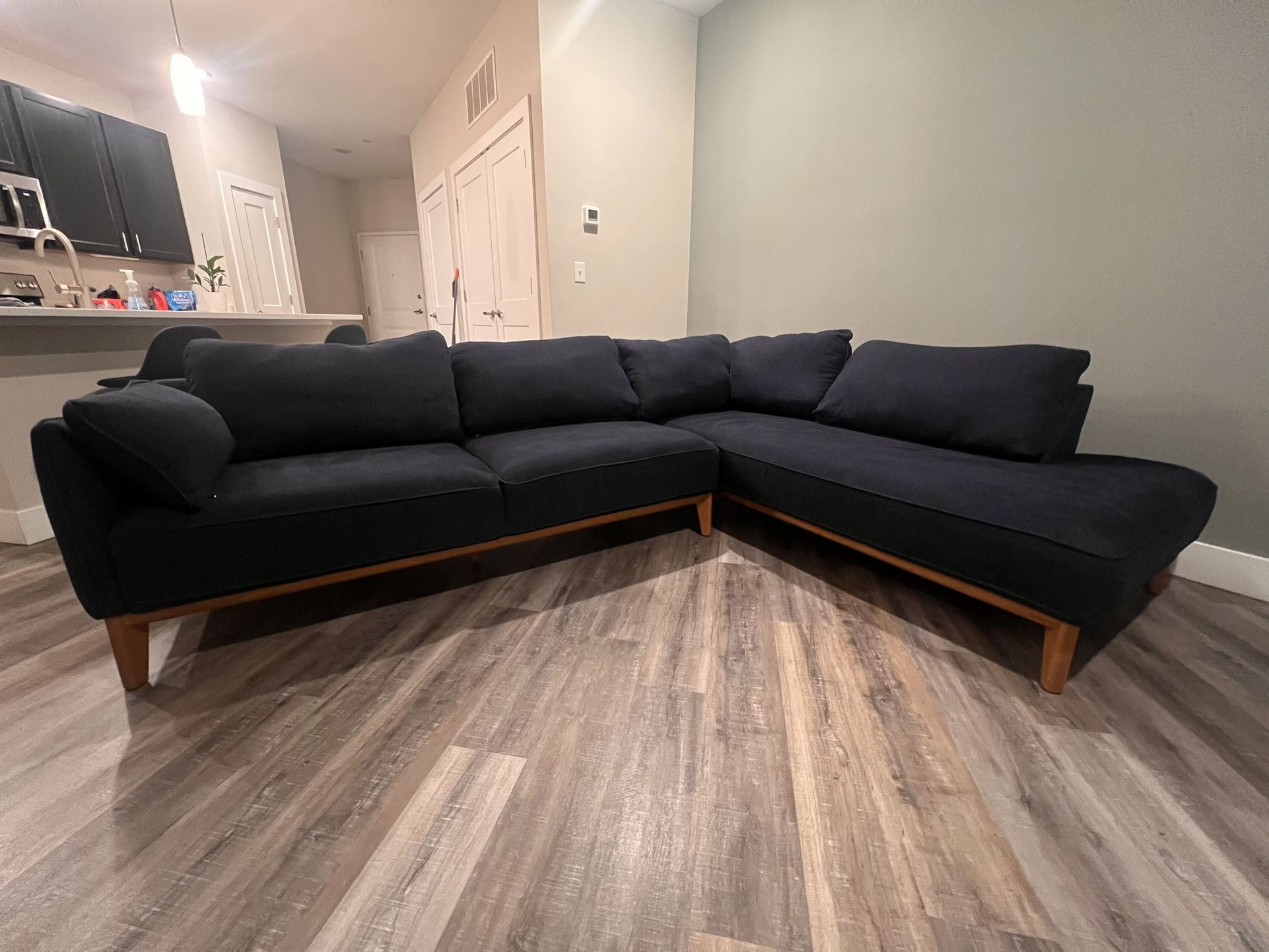 Macy’s Jollene 2-Piece Sectional Couch - Blue