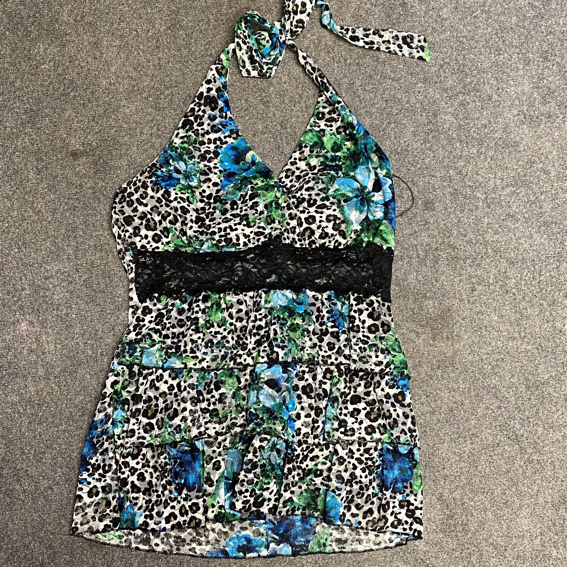 Juniors XL animal print halter top