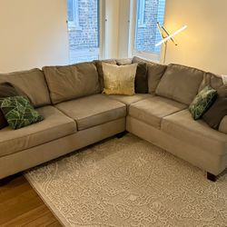 Comfortable Light Grey Sectional Sofa