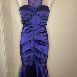 Beaded blurple blue purple juliet mermaid ruffle prom formal dress
