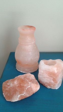 Himalayan salt candle holders set of 2
