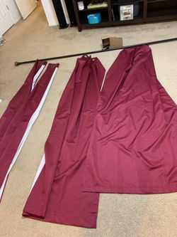 4 Black out curtain Panels with Rod