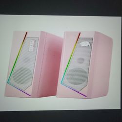 Redragon GS520 RGB Desktop Speakers, Pink 6 LED Mode USB Powered 3.5mm