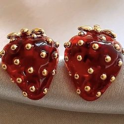 Strawberry Design Stud Earrings