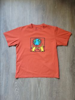 Uniqlo x Keith Haring Peace For All Cotton Graphic T-Shirt Orange Size Large