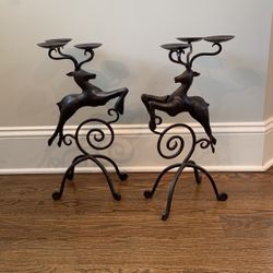 2 Metal Reindeer Decorations
