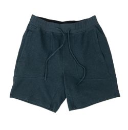 Lululemon At Ease Textured Shorts Mens Small S Blue 7" Inseam Stretch Running