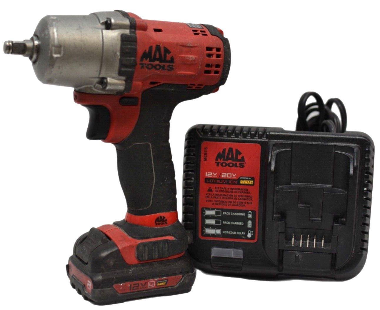 MAC Tools 3/8" 12V Impact Wrench BWP038 with Charger + 2ah Battery