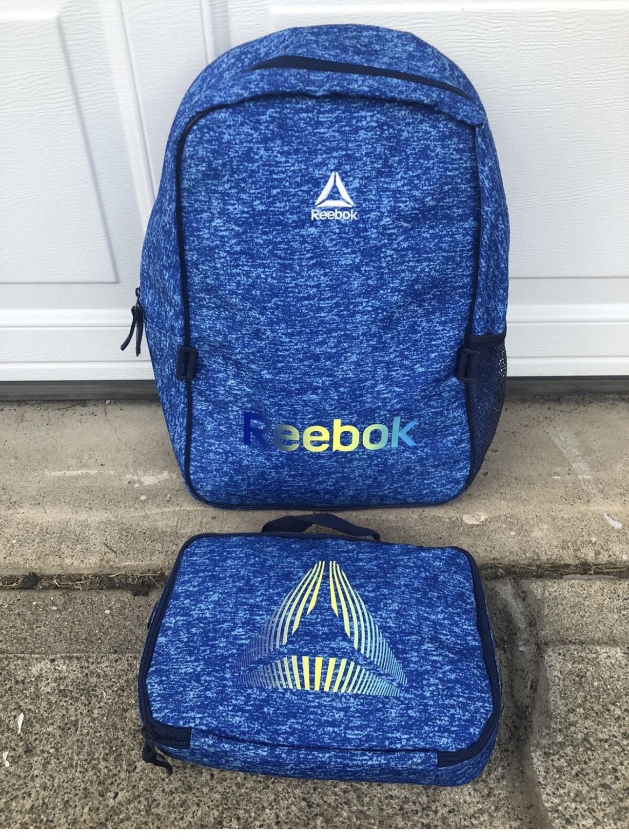 Reebok Scout Backpack w/Detachable Lunchbox, Water resistant, Blue Spacedye, NWT💙💙