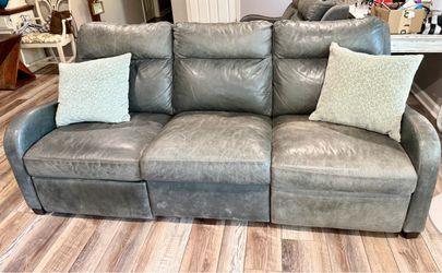 Rustic Leather power sofa and loveseat