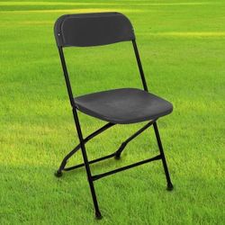 Black Plastic Chairs 10pcs / Sillas De Plástico Negras 10pz