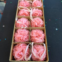 Pink Silk Floral Balls