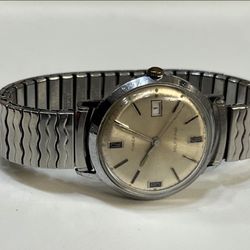 Timex Vintage Mens Automatic Silver Dial W Black Block..