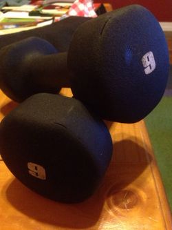 Two 9 pound free weights