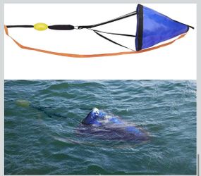 25” Drift Sock, Ocean Anglers Fishing Drogue for Boat/ Kayak/ Pontoon, 25in, Blue