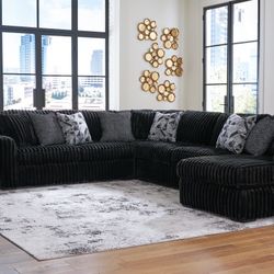 Brand New Ashley’s Plush Corduroy Sectional Set