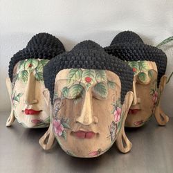 Hand made Home Decor From Indonesia - Yoga Statue - Wooden Masks