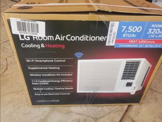 LG Electronics 7,500 BTU 115-Volt Window Air Conditioner with Cool, Heat and Wi-Fi Control in White