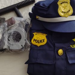 Complete Police Outfit LG Fits Boys Or Girls  10,11,12 Years  Old