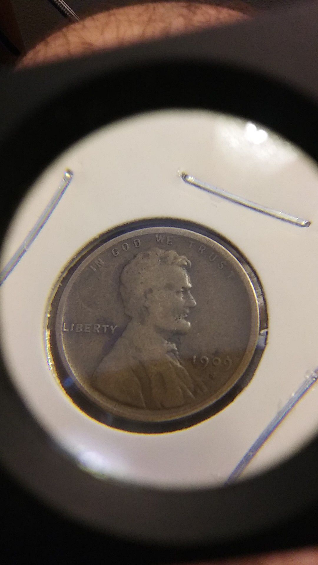 1909-s Lincoln cent. Genuine, semi-key date