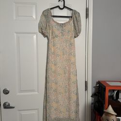 Mimi Chica Floral Print Smocked Midi Dress Medium Multi-Color