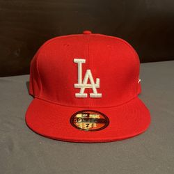 Red Los Angeles Dodgers Fitted Hat