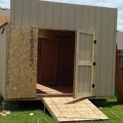 10×12 Shed It has 1 window, 1 ramp and a double door. The total price includes labor, taxes and high-quality materials. You can quote as you wish.
