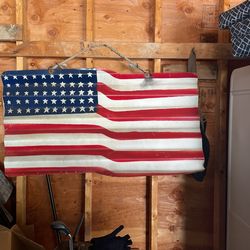 Amazing Sheet Metal Fabricated Flag…rare!!
